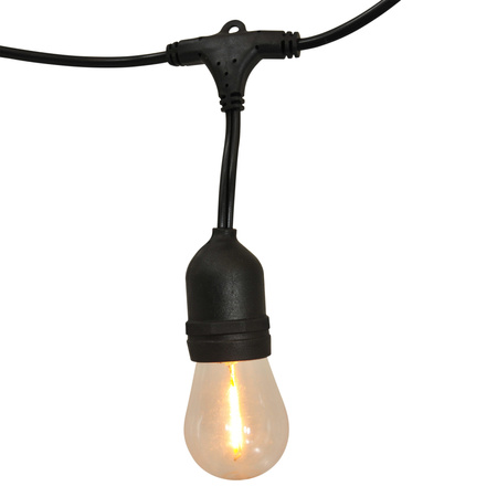 Girlanda Solarna Zewnętrzna Ogrodowa Łańcuch Świetlny 10x LED 2700K z Czujnikiem Zmierzchu Czarna IP44 PARTY Sanico Goldlux