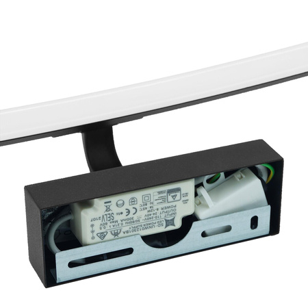 Lampa nad Lustro LED Kinkiet ścienny Łazienkowa IP44 12W Czarny 50cm TERRA