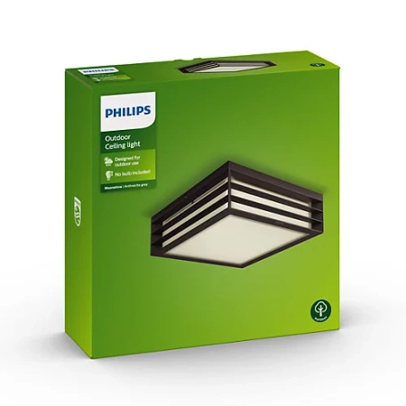 Lampa Ogrodowa Zewnętrzna Plafon 2x E27 IP44 Antracyt Moonshine Philips