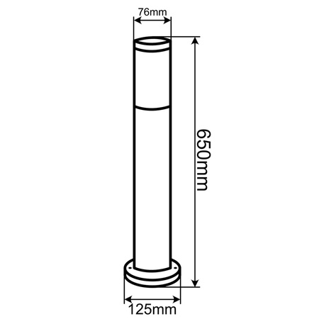 Lampa Ogrodowa Zewnętrzna E27 SREBRNY SŁUPEK 65cm z Gniazdem 230V