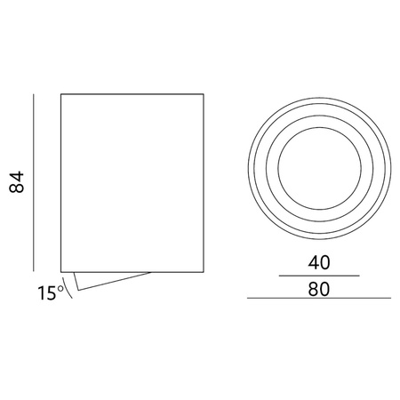Oprawa Natynkowa HALOGENOWA Aluminiowa Chrom SPOT TUBA 8,4cm + Żarówka LED GU10 6W 6500K Lumiled