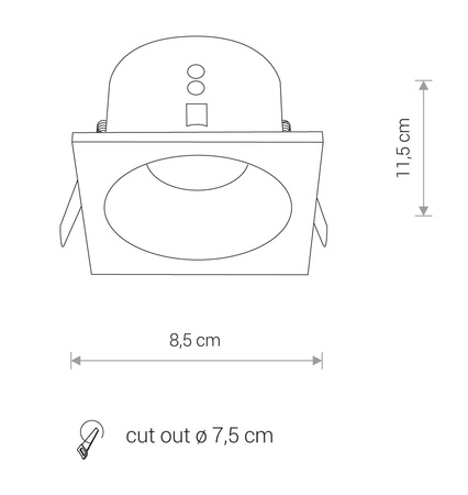 Oprawa Podtynkowa Sufitowa GU10 Czarna Wodoodporna IP44 DELTA 8370 Nowodvorski