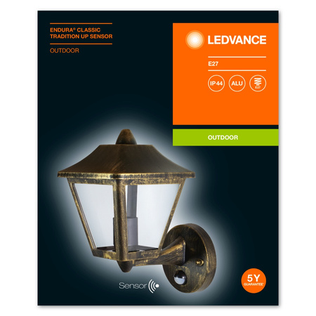 Lampa Ogrodowa Zewnętrzna Kinkiet Elewacyjny LED E27 IP44 Czarny Endura Ledvance