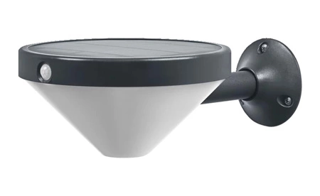 Lampa Solarna Ogrodowa Zewnętrzna Kinkiet Elewacyjny LED  4.5W 300lm 3000K IP44 Czarny Z Czujnikiem Ruchu i Zmierzchu Endura Ledvance