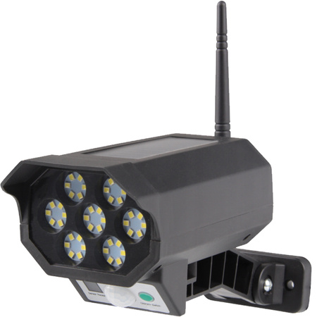 Lampa Solarna LED Atrapa Kamery Zewnętrzna Ogrodowa Czujnik Ruchu + Pilot