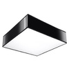 Lampa Sufitowa Plafon 2x E27 Kwadratowa Czarna Minimalistyczna Horus Sollux