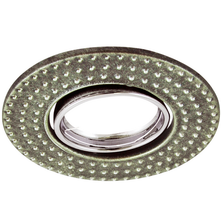 Oprawa sufitowa podtynkowa metalowa Fobos 7807 GOLDLUX (Polux) okrągła srebrna + gniazdo MR16