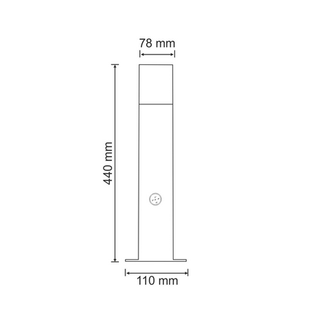 Lampa ogrodowa LED E27 NEW YORK TUBA Słupek 44cm z Czujnikiem - GOLDLUX (Polux)