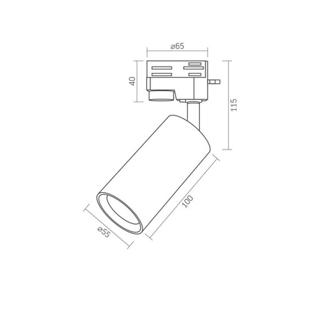 Oprawa Reflektor Spot do Szynoprzewodu GU10 Czarny IK07 VIDEX
