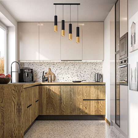 Lampa Wisząca Sufitowa KEON 4xGU10 Regulowana Czarno-Złota MASTERLED