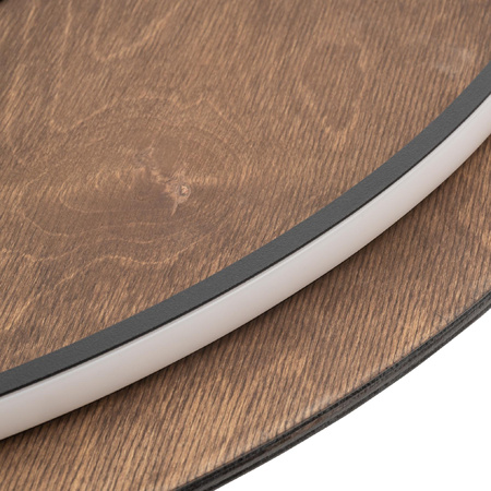 Kinkiet Ścienny Lampa Natynkowa LED 16W 290lm 3000K Ciepła Brązowa Skandynawska RING TIMBER LED XL 11292 Nowodvorski