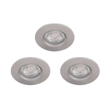 3x Oprawa Podtynkowa Wpuszczana LED 5.5W 350lm 2700K IP65 Hermetyczna Nikiel Dive Bathroom Philips