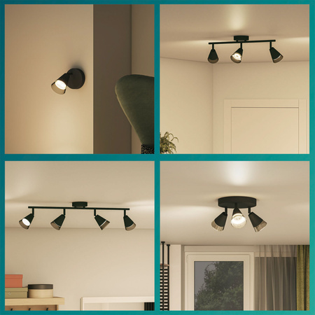 Lampa Sufitowa Reflektor Natynkowy 2x GU10 Czarna Cleft Philips