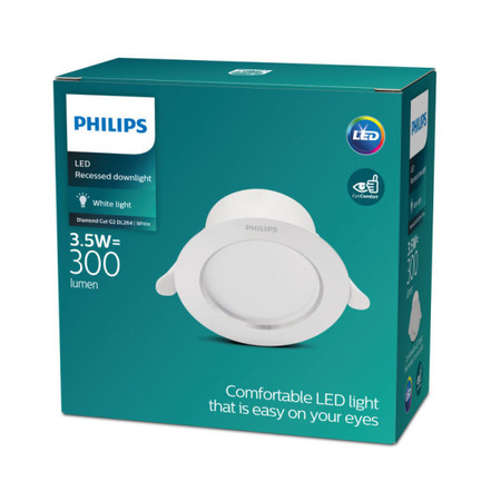 Oprawa Podtynkowa LED 3.5W 420lm 4000K Biała Diamond Cut Philips
