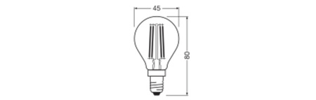 Żarówka LED P45 E14 3.4W = 40W 470lm 2700K Ciepła Ściemnialna 320° Filament Performance Class Ledvance