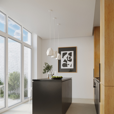 Lampa Sufitowa Wisząca Zwis E27 Żyrandol Geometryczna Biała Nowoczesna Mint Sollux