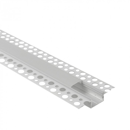 Profil Aluminiowy LED do Płyt GK Gipsowych REGIPS Szeroki Wpuszczany Podtynkowy Biały 1m z Kloszem Mroźnym do Taśm LED + Zaślepki seria GPS Ecolight
