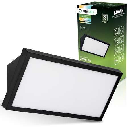 Lampa Ogrodowa Zewnętrzna Kinkiet Elewacyjny CCT 20W LED IP44 MAVIS LUMILED