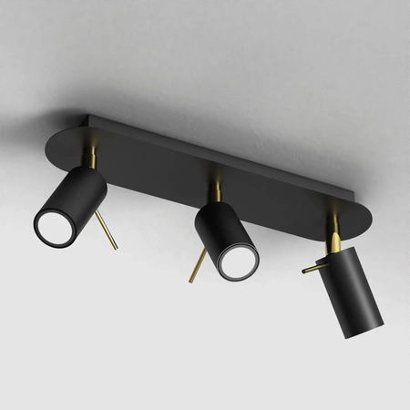 Lampa Sufitowa PRESTON Złota Czarna 3x mini GU10 Milagro