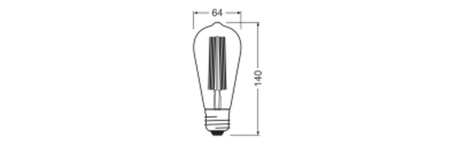Żarówka LED Dekoracyjna ST64 Edison E27 5.8W = 40W 470lm 2200K Ciepła 320° Filament Ściemnialna Vintage 1906 Osram