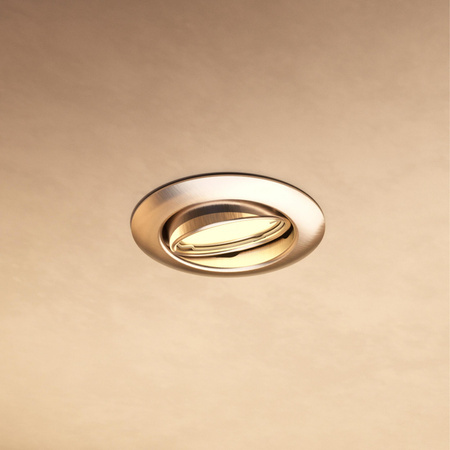 3x Oprawa Podtynkowa Wpuszczana LED GU10 Ruchoma Aluminiowa Okrągła Nikiel Peridot Philips