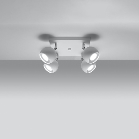 Lampa Sufitowa Oprawa Natynkowa Reflektor 4x GU10 Ruchoma Minimalistyczna Kulista Biała Nowoczesna Oculare Sollux