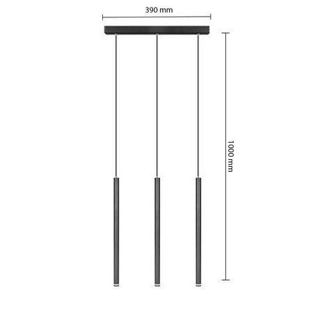 Lampa Sufitowa Oprawa Wisząca 3x G9 Czarna Matowa Piero Masterled