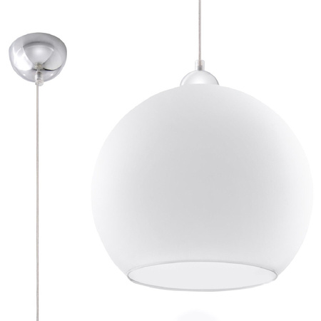 Lampa Sufitowa Wisząca Zwis Kula E27 Okrągła Biała Minimalistyczna Ball Sollux