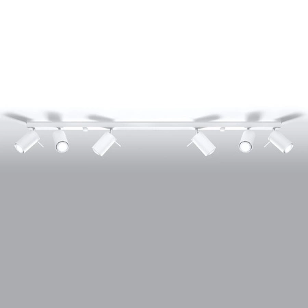 Lampa Sufitowa Oprawa Natynkowa SPOT TUBA Reflektor 6x GU10 Ruchoma Tubularna Biała Nowoczesna Ring Sollux