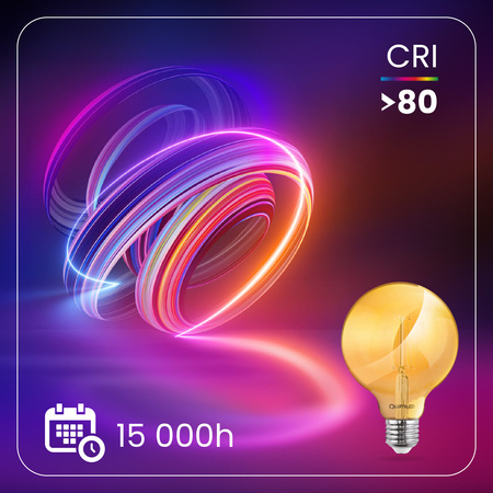Żarówka LED E27 Kula G95 6W = 50W 660lm 2000K Ciepła 360° BURSZTYNOWA FILAMENT LUMILED