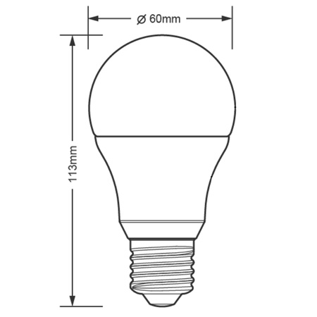 Żarówka LED E27 A60 8,5W = 60W 806lm 3000K Ciepła Ściemnialna TOSHIBA