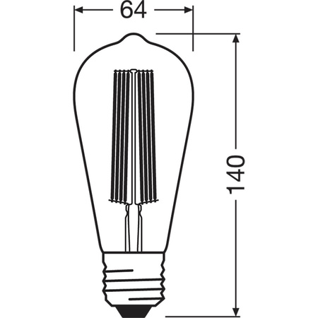 Żarówka LED Dekoracyjna ST64 Edison E27 5.8W = 40W 470lm 2200K Ciepła 320° Filament Ściemnialna Vintage 1906 Osram