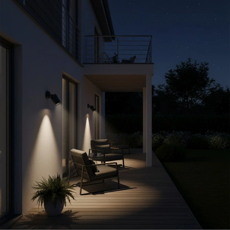 Kinkiet Ogrodowy Reflektor LED GU10 OLIMP Ruchomy Czarny 16cm - GOLDLUX (Polux)