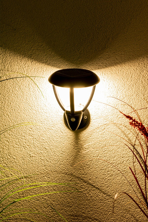 Kinkiet Ogrodowy Solarny Elewacyjny LED Lampa Ścienna Oprawa z Czujnikiem Ruchu i Zmierzchu 4000K IP44