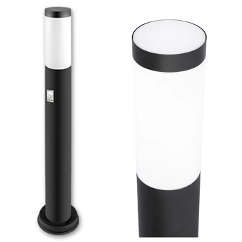 Lampa Ogrodowa Zewnętrzna E27 CZARNY SŁUPEK 65cm z Czujnikiem Ruchu i Zmierzchu