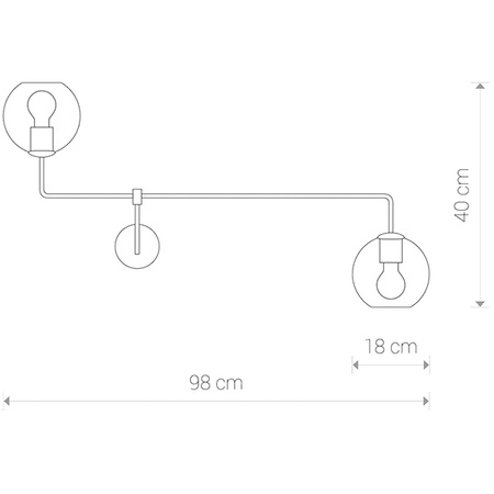 Lampa Ścienna MONACO 9362 Nowodvorski Czarna 2xE27 Kinkiet Stalowy Stal+Szkło Vintage