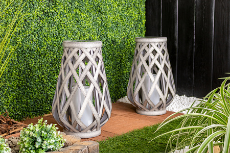 Lampa Ogrodowa LED Latarenka Solarna Wisząca Lampion 45cm IP44 Szara