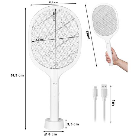Paletka Pułapka Packa Elektryczna Owadobójcza na Komary Muchy Lampa Światło UV USB IKV-959 VAYOX