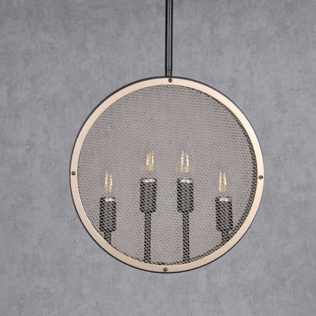 Lampa wisząca sufitowa retro vintage 4x E14 czarny + złoty ARETE IL MIO GOLDLUX (Polux)