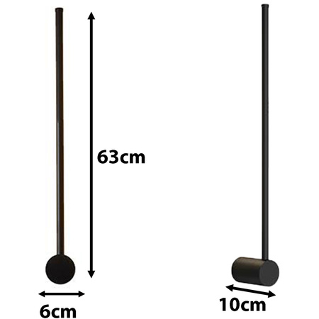 Kinkiet LED CATRINA lampa ścienna CZARNA Metal 9W 60cm styl nowoczesny