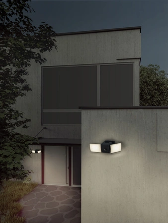 Kinkiet Ogrodowy Lampa Elewacyjna Zewnętrzna LED z Czujnikiem Ruchu i Zmierzchu 5W 535lm 3000K Ciepła Ściemnialna Szary IP54 Endura Osram