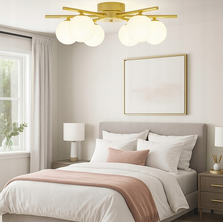 Żyrandol Lampa Oprawa Wisząca Sufitowa Dekoracyjny 6x G9 Złoty Bali Masterled