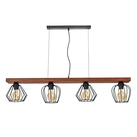 Lampa wisząca OZZY 4xE27 Różne Geometryczne Kształty Loft MLP6253 Milagro Metal + Drewno