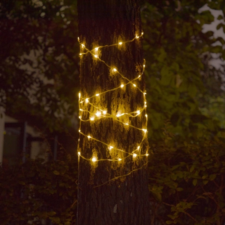 Girlanda Solarna LED Zewnętrzna Ogrodowa Łańcuch 3000K Ciepła z Czujnikiem Zmierzchu IP44 Sanico Goldlux