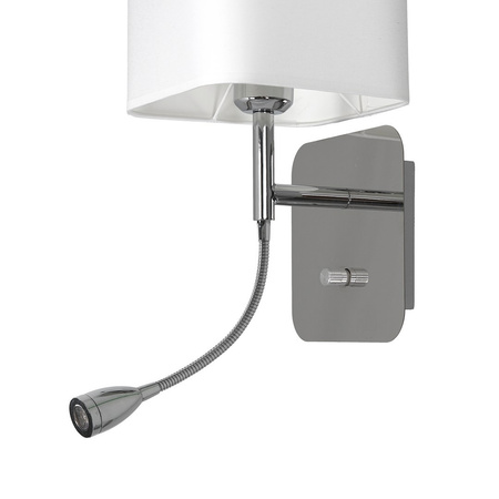 Lampa Ścienna Kinkiet NAPOLI Biała Chrom 1xE27 + 1W LED Milagro
