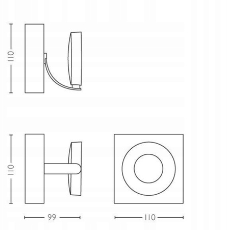 Lampa Ścienna Kinkiet LED 4.5W 500lm 2200-2700K Ściemnialna WarmGlow Biała Clockwork Philips