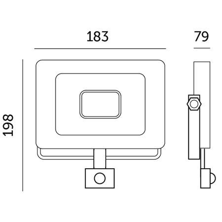 Naświetlacz LED Halogen 50W 4270lm 6500K IP65 Czarny Czujnik Ruchu MH Kobi