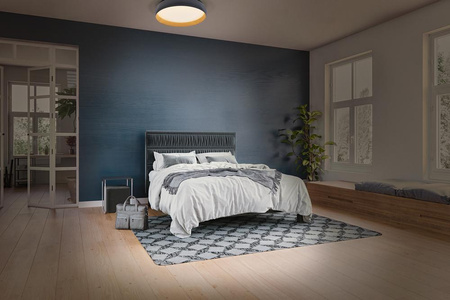 Plafon LED Lampa Oprawa Sufitowa Ściemnialna 36W 3000K Ciepła Czarna Drewniana LEDVANCE