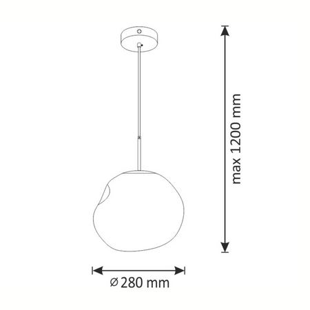Lampa Sufitowa Wisząca Zwis E27 Chrom Parma Sanico Goldlux