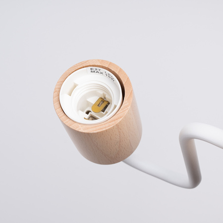 Lampa Ścienna Kinkiet 1x E27 Naturalne Drewno Biała Timbo Peach Puff SL.1664 Sollux